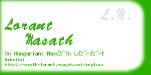 lorant masath business card